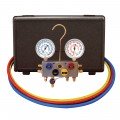 Mastercool 95361-A 4-Way Aluminum Manifold Gauge Set with shut-off valve, R12, R22, and R502-