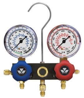 Mastercool 95636 2-Way Aluminum Manifold Set with 3 x 36&amp;quot; standard hose, 2-1/2&amp;quot; gauges-