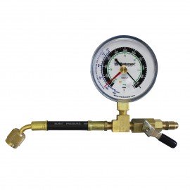 Mastercool 98067-R Analog Vacuum Gauge with control valve 1/4&amp;quot; flare female X 1/4&amp;quot; flare male-