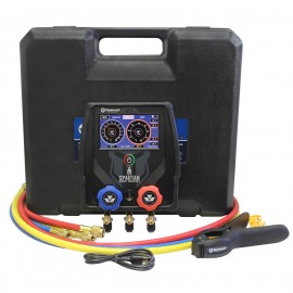 Mastercool 99927-BT 2-Way Spartan Smart Digital Manifold with 72&amp;quot; high-pressure hoses, standard fittings, and clamp-