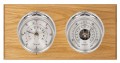 Maximum Hatteras 2S Two-Instrument Weather Station with oak panel, chrome case, silver dial-
