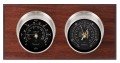 Maximum Hatteras Two-Instrument Weather Station with mahogany panel, satin case, black dial-