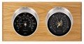 Maximum Hatteras Two-Instrument Weather Station with oak panel, satin case, black dial-