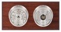 Maximum Hatteras Two-Instrument Weather Station with mahogany panel, satin case, silver dial-