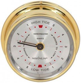 Maximum Harbormaster HBA East Coast Tide Clock, Brass Case and Silver Dial-