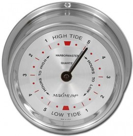 Maximum Harbormaster HBAN East Coast Tide Clock, Nickel Case and Silver Dial-