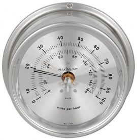 Maximum Vigilant KIT-VIAN Analog Wind Speed Instrument, Nickel Case and Silver Dial-