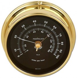 Maximum Vigilant KIT-VIB Analog Wind Speed Instrument, Brass Case and Black Dial-