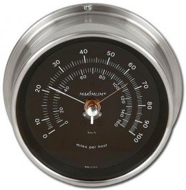 Maximum Vigilant KIT-VIBN Analog Wind Speed Instrument, Nickel Case and Black Dial-