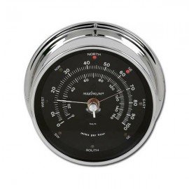 Maximum Maestro MABC Analog Wind Speed and Direction Instrument, Chrome Case and Black Dial-