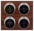 Maximum Marconi Four-Instrument Weather Station with mahogany panel, chrome case, silver dial-