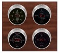 Maximum Marconi Four-Instrument Weather Station with mahogany panel, satin case, silver dial-