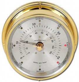 Maximum Maestro 2S MKA 2-Scale Wind Speed and Direction, Brass Case and Silver Dial-