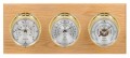 Maximum Montauk 2S Three-Instrument Weather Station with oak panel, brass case, silver dial-