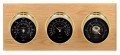 Maximum Montauk Three-Instrument Weather Station with oak panel, brass case, black dial-
