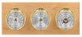 Maximum Montauk Three-Instrument Weather Station with oak panel, brass case, silver dial-