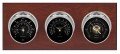 Maximum Montauk Three-Instrument Weather Station with mahogany panel, chrome case, black dial-