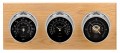 Maximum Montauk Three-Instrument Weather Station with oak panel, chrome case, black dial-