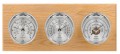 Maximum Montauk Three-Instrument Weather Station with oak panel, chrome case, silver dial-