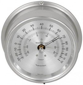 Maximum Mini-Max MXAN Outside Temperature Instrument, Nickel Case and Silver Dial-