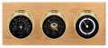 Maximum Newport Three-Instrument Weather Station with oak panel, brass case, black dial-