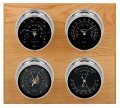 Maximum Observer 2S Four-Instrument Weather Station with oak panel, chrome case, black dial-
