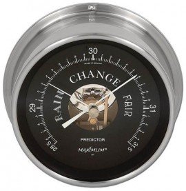 Maximum Predictor PDBN Analog Barometer, Nickel Case and Black Dial-