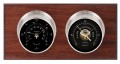 Maximum Portland 2S Two-Instrument Weather Station with mahogany panel, satin case, black dial-