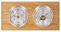 Maximum Portland 2S Two-Instrument Weather Station with oak panel, satin case, silver dial-