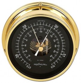Maximum Proteus PRB Analog Barometer, Brass Case and Black Dial-