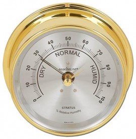 Maximum Stratus STA Outdoor Humidity Instrument, Brass Case and Silver Dial-