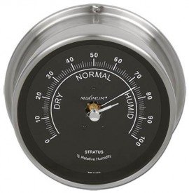 Maximum Stratus STBN Outdoor Humidity Instrument, Nickel Case and Black Dial-