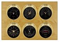 Maximum Weathermaster 2S Six-Instrument Weather Station with oak panel, brass case, black dial-