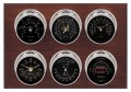 Maximum Weathermaster 2S Six-Instrument Weather Station with mahogany panel, chrome case, black dial-