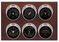 Maximum Weathermaster Six-Instrument Weather Station with mahogany panel, chrome case, black dial-