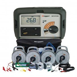 Megger 1012-523 DET4TCR2 Four-Terminal Digital Ground Resistance Tester with ETK50C Earth Test Kit, rechargeable battery-
