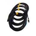 Megger 2008-301-30X 3Ø Universal X Test Lead Extension Set, black jacket with clamps, 10 A, 30', 4-pack-