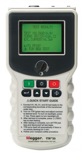 Megger TTR20 Transformer Turns Ratio Tester-