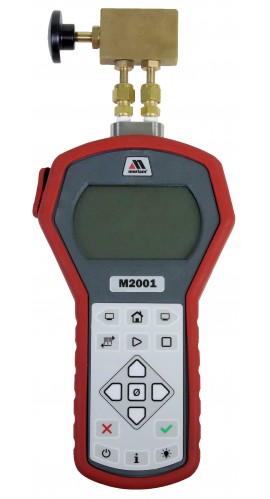 Meriam M2001 Rotary Gas Meter Tester with push-to-read valve, -14.5 to 15 psid, 401.8 to 415.6 inH<sub>2</sub>O-
