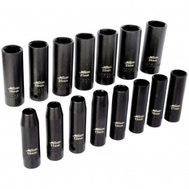 Milton 1300-SS-05 Deep Impact Socket Set, ½" Drive, 10 to 24 mm-