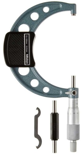 Mitutoyo 103-140 to 10 Outside Micrometers Series-103, metric, 75 to 100 mm-