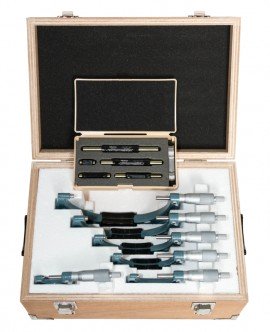 Mitutoyo 103-913-50 Outside Micrometer Economy Design Set, 0 to 150 mm-