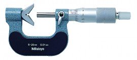 Mitutoyo 114-122 5 Flute V-Anvil Micrometer, 25 to 45 mm-
