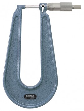 Mitutoyo 118-116 Series 118 Sheet Metal Micrometer, 0 to 1&amp;quot;, 6&amp;quot;-