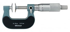 Mitutoyo 123-101 Disc Micrometer Hardened Steel, 0 to 25 mm-