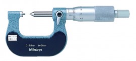 Mitutoyo 125-109 Screw Thread Micrometer, 25 to 50 mm, 2 to 3 mm/13-9TPI-