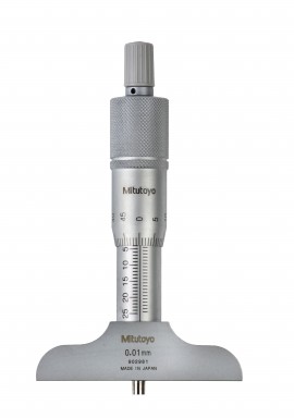 Mitutoyo 128-103 Depth Micrometer, 63.5 x 16 mm Base-