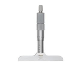 Mitutoyo 129-114 Depth Micrometer with interchangeable rods, 0 to 75 mm, 0.01 mm graduations-