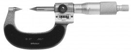 Mitutoyo 142-225 Series 142 Mechanical Point Micrometer with Counter, 0 to 1&amp;quot;, 30&amp;deg; Point-