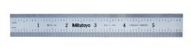 Mitutoyo 182-106 Wide Rigid Steel Rule, 6" x 150 mm, 1/50", 1/100", 1 mm, 0.5 mm-